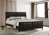 Carlton Wood Eastern King Panel Bed Cappuccino | Brown | Cappuccino | 202091KE