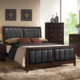 Carlton Wood California King Panel Bed Cappuccino | Brown | Cappuccino | 202091KW