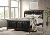 Carlton Wood Queen Panel Bed Cappuccino | Black | Cappuccino | 202091Q