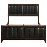 Carlton Wood Queen Panel Bed Cappuccino | Black | Cappuccino | 202091Q