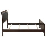 Carlton Wood Queen Panel Bed Cappuccino | Black | Cappuccino | 202091Q