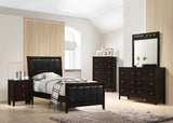 Carlton Wood Twin Panel Bed Cappuccino | Twin | Brown | Cappuccino | 202091T