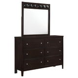 Carlton 6-drawer Dresser with Mirror Cappuccino | Brown | Cappuccino | 202093M