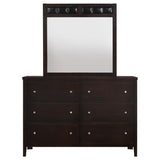 Carlton 6-drawer Dresser with Mirror Cappuccino | Brown | Cappuccino | 202093M