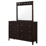 Carlton 6-drawer Dresser with Mirror Cappuccino | Brown | Cappuccino | 202093M
