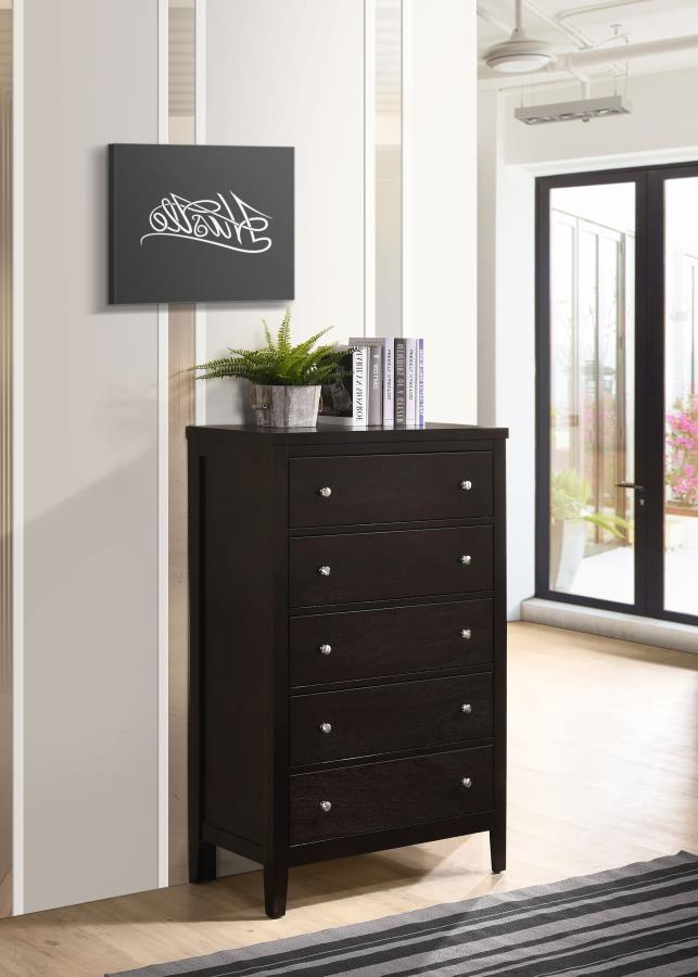 Carlton 5-drawer Bedroom Chest Cappuccino | Brown | Cappuccino | 202095