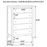 Carlton 5-drawer Bedroom Chest Cappuccino | Brown | Cappuccino | 202095
