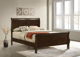 Louis Philippe Wood Sleigh Bed Cappuccino