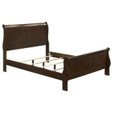 Louis Philippe Wood Full Sleigh Bed Cappuccino | Brown | Cappuccino | 202411F
