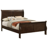 Louis Philippe Wood Full Sleigh Bed Cappuccino | Brown | Cappuccino | 202411F