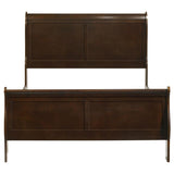 Louis Philippe Wood Full Sleigh Bed Cappuccino | Brown | Cappuccino | 202411F