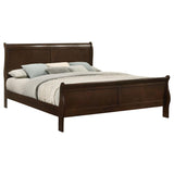 Louis Philippe Wood Eastern King Sleigh Bed Cappuccino | Brown | Cappuccino | 202411KE