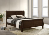 Louis Philippe Wood Queen Sleigh Bed Cappuccino | Brown | Cappuccino | 202411Q