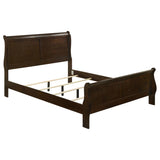 Louis Philippe Wood Queen Sleigh Bed Cappuccino | Brown | Cappuccino | 202411Q