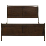 Louis Philippe Wood Queen Sleigh Bed Cappuccino | Brown | Cappuccino | 202411Q