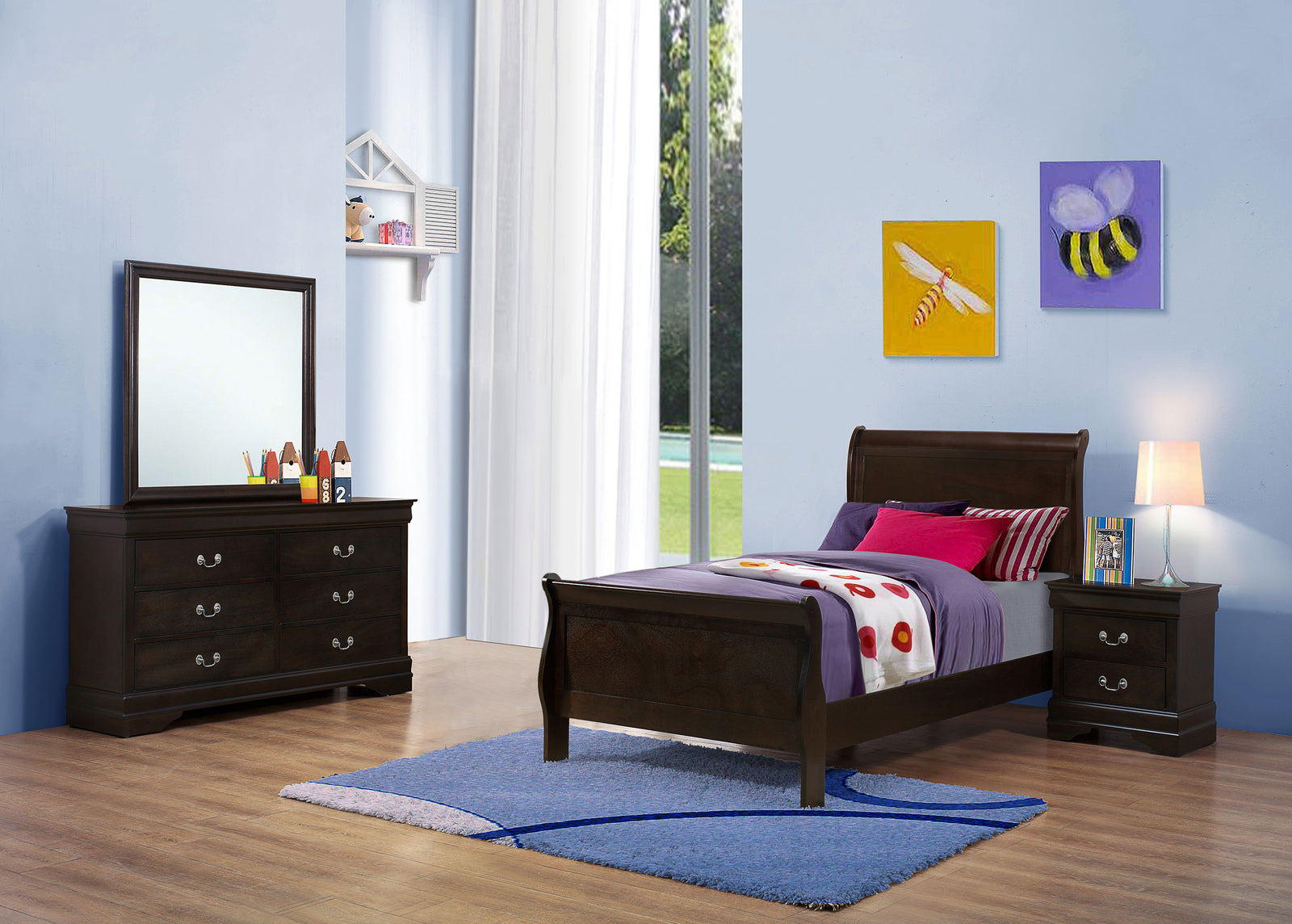 Louis Philippe 4-piece Twin Bedroom Set Cappuccino | Twin / 4-piece | 202411T-S4