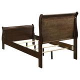 Louis Philippe Wood Twin Sleigh Bed Cappuccino | Twin | Brown | Cappuccino | 202411T