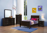 Louis Philippe Wood Twin Sleigh Bed Cappuccino | Twin | Brown | Cappuccino | 202411T
