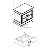Louis Philippe 2-drawer Nightstand Cappuccino | Brown | Cappuccino | 202412