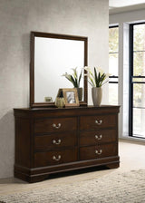 Louis Philippe 6-drawer Dresser with Mirror Cappuccino | Brown | Cappuccino | 202413M
