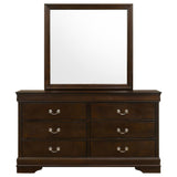 Louis Philippe 6-drawer Dresser with Mirror Cappuccino | Brown | Cappuccino | 202413M