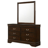 Louis Philippe 6-drawer Dresser with Mirror Cappuccino | Brown | Cappuccino | 202413M