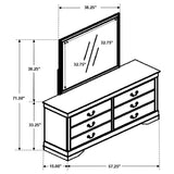 Louis Philippe 6-drawer Dresser with Mirror Cappuccino | Brown | Cappuccino | 202413M