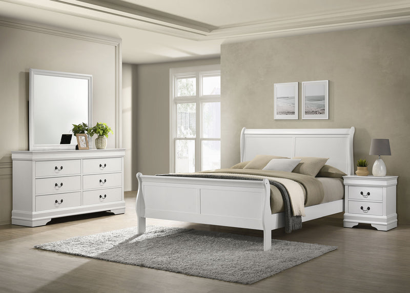 Louis Philippe 4-piece Twin Bedroom Set White