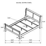 Louis Philippe 47-inch Full Sleigh Panel Bed White | White | 202441F