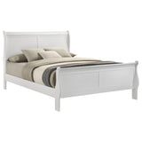 Louis Philippe 47-inch Queen Sleigh Panel Bed White | White | 202441Q