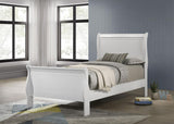 Louis Philippe 47-inch Twin Sleigh Panel Bed White | Twin | White | 202441T