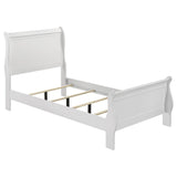 Louis Philippe 47-inch Twin Sleigh Panel Bed White | Twin | White | 202441T