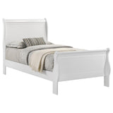 Louis Philippe 47-inch Twin Sleigh Panel Bed White | Twin | White | 202441T