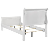 Louis Philippe 47-inch Twin Sleigh Panel Bed White | Twin | White | 202441T