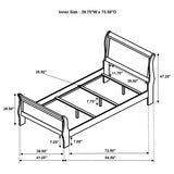 Louis Philippe 47-inch Twin Sleigh Panel Bed White | Twin | White | 202441T