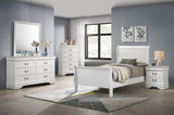Louis Philippe 47-inch Twin Sleigh Panel Bed White | Twin | White | 202441T