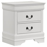 Louis Philippe 2-drawer Nightstand Bedside Table White | White | 202442