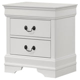 Louis Philippe 2-drawer Nightstand Bedside Table White | White | 202442