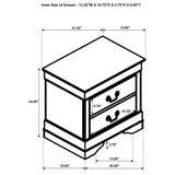 Louis Philippe 2-drawer Nightstand Bedside Table White | White | 202442