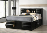 Briana Wood Eastern King Storage Bookcase Bed Black | Black | 202701KE