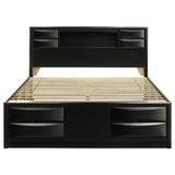 Briana Wood Eastern King Storage Bookcase Bed Black | Black | 202701KE