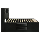 Briana Wood Eastern King Storage Bookcase Bed Black | Black | 202701KE