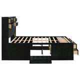 Briana Wood Eastern King Storage Bookcase Bed Black | Black | 202701KE