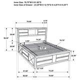 Briana Wood Eastern King Storage Bookcase Bed Black | Black | 202701KE