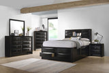Briana Wood Eastern King Storage Bookcase Bed Black | Black | 202701KE