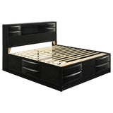 Briana Wood California King Storage Bookcase Bed Black | Black | 202701KW