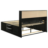 Briana Wood California King Storage Bookcase Bed Black | Black | 202701KW