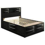 Briana Wood Queen Storage Bookcase Bed Black | Queen | Black | 202701Q