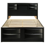 Briana Wood Queen Storage Bookcase Bed Black | Queen | Black | 202701Q