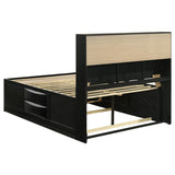 Briana Wood Queen Storage Bookcase Bed Black | Queen | Black | 202701Q